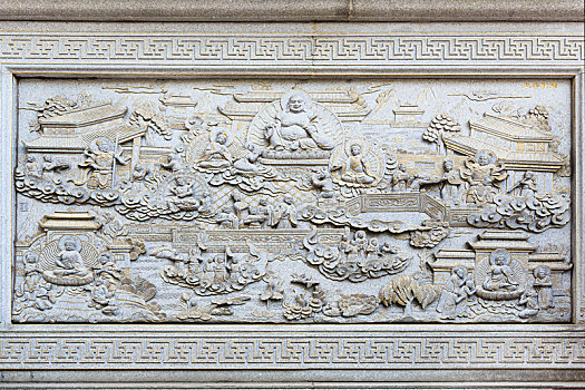 南京毗卢寺佛教故事浮雕照壁墙