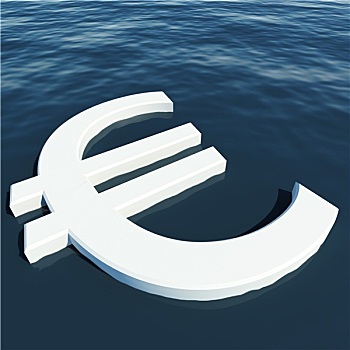 欧元,漂浮,展示,钱,财富,收益