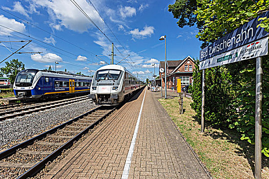 火车站,列车,坏,下萨克森,德国