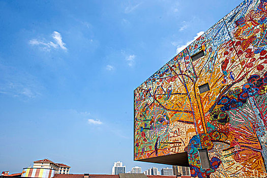 重庆沙坪坝区大学城四川美院罗冠中艺术馆涂鸦外墙