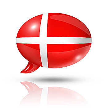 丹麦,旗帜,对话气泡框