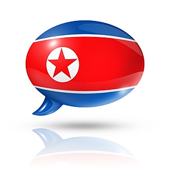 朝鲜,旗帜,对话气泡框