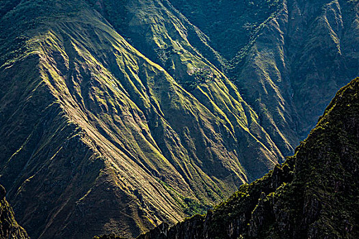 特写,山腰,山,马丘比丘,圣谷,印加,秘鲁