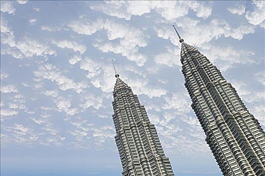 仰视,摩天大楼,双子塔,吉隆坡,马来西亚