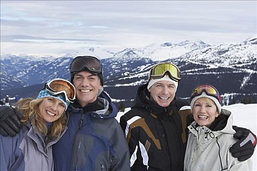 肖像,上面,滑雪,山,加拿大