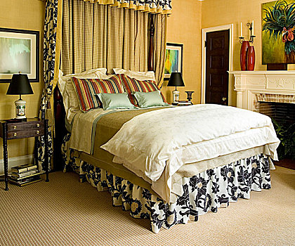双人床,布,篷子,传统风格,卧室
