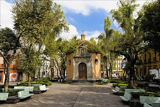 建筑,八边形,小教堂,康塞普西翁,墨西哥城,墨西哥