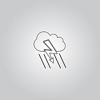 云,雷暴,閃電,雨,象征
