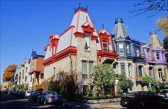 加拿大,魁北克省,蒙特利尔,圣路易斯,维多利亚式房屋