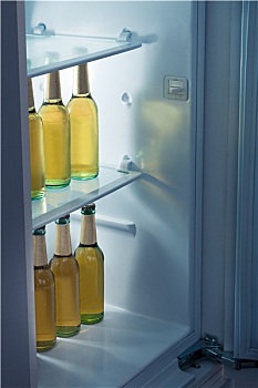 酒,瓶子,安放,冰箱