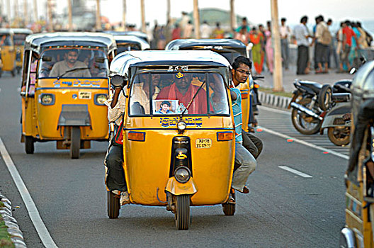 印度,安得拉邦,摩托车,出租车
