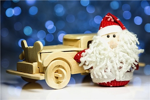 圣诞老人,老,复古,木质,汽车