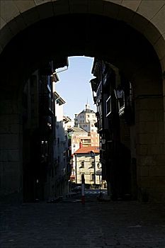小巷,通过,拱形,入口,西班牙