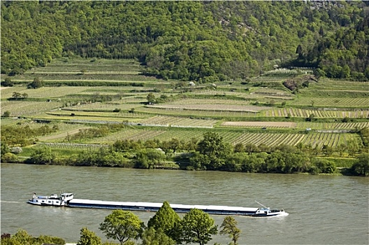 货船,多瑙河,山谷
