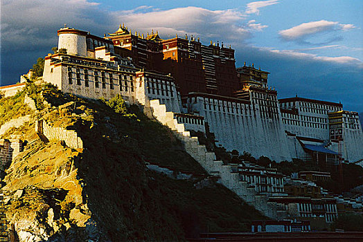 青藏铁路线青藏高原风光拉萨布达拉宫