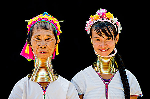 两个,山,部落,女人,清迈,泰国,亚洲