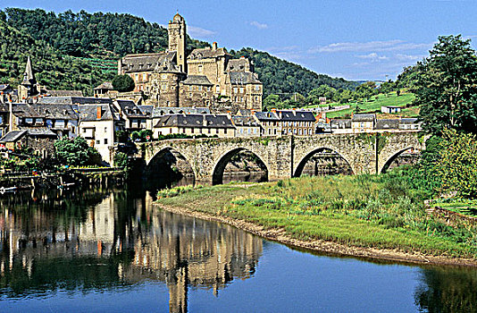 法国,阿韦龙省,中世纪,乡村,城堡,桥,洛特河,世界遗产