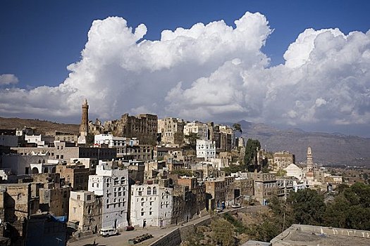 山村,靠近,也门