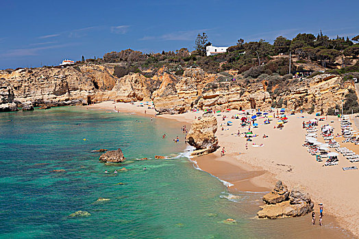 海滩,靠近,阿尔布斐拉,阿尔加维,葡萄牙,欧洲