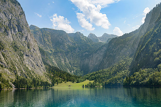 奧伯湖地区,高山湖,山景,国家公园,贝希特斯加登地区,上巴伐利亚,巴伐利亚,德国,欧洲