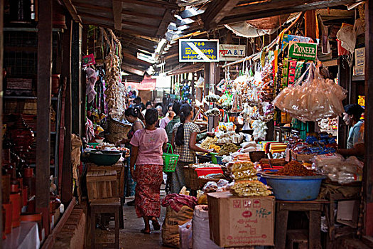 人,市场,蒲甘,缅甸