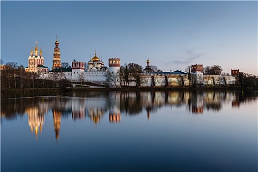 风景,寺院,晚上,莫斯科