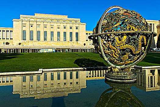纪念,球体,宫殿,联合国,日内瓦,瑞士,欧洲