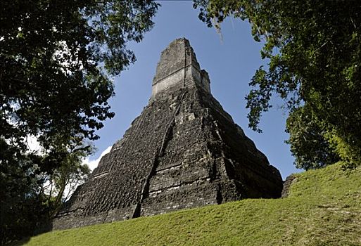 玛雅,遗址,背影,一号神庙,美洲虎金字塔,尤卡坦半岛,危地马拉,中美洲