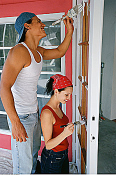 伴侣,上油漆,房子