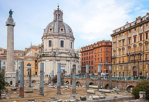 图拉真,柱子,圣马利亚,洛雷托,教堂,罗马,意大利