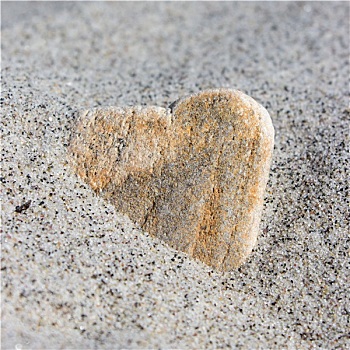 石头,心形,沙滩
