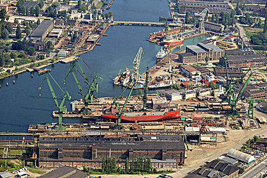 造船,码头,格丹斯克,波兰,航拍