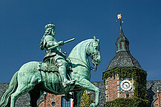 城镇,纪念建筑,老,杜塞尔多夫,北莱茵威斯特伐利亚,德国,欧洲