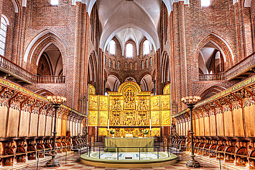圣坛,罗斯基勒,大教堂,丹麦,欧洲