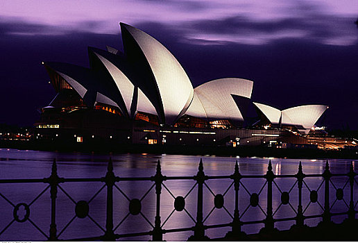 剧院,夜晚,悉尼,澳大利亚