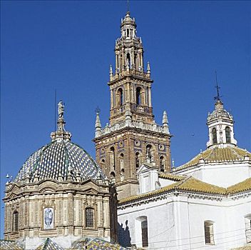教堂,尖顶,卡尔莫纳,安达卢西亚,西班牙,欧洲