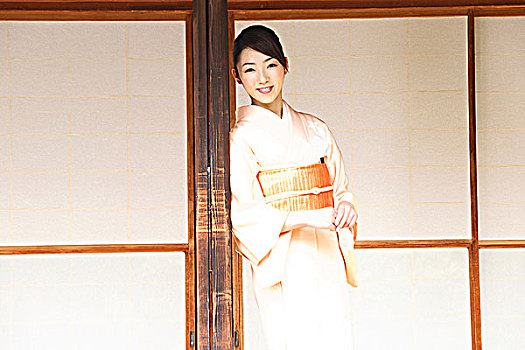 日本人,女人,穿,和服