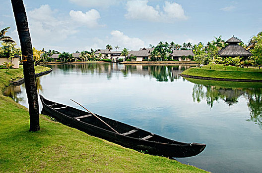 独木舟,湖,旅游胜地,背景,胜地,水疗,地区,喀拉拉,印度