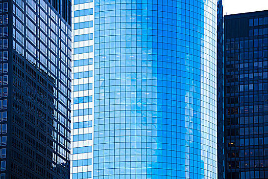 下曼哈顿,倒影,摩天大楼,蓝色,质地,纽约,新,美国