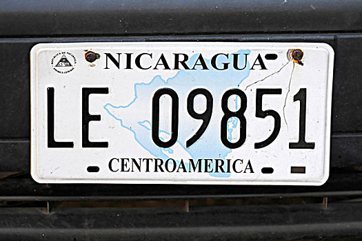 尼加拉瓜,牌照,盘子,中美洲