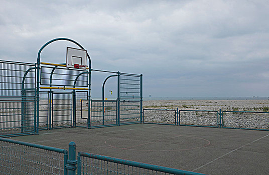 篮球,球场,海滩,勒阿弗尔,城市,周年纪念