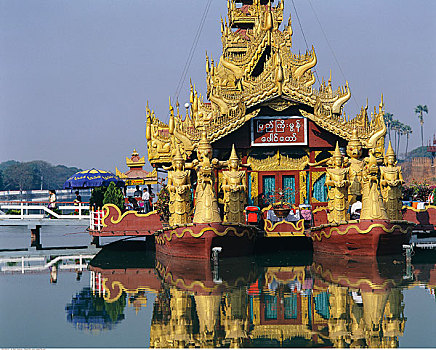 金色,建筑,曼德勒,缅甸