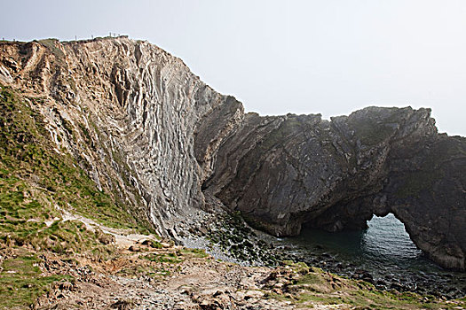 卢尔沃思,小湾,阶梯,洞,多西特,英国,风景,模糊,白天