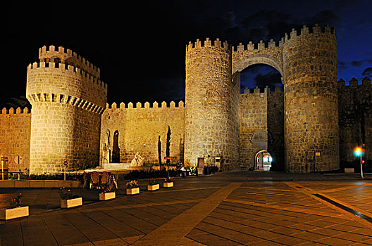 城堡,中世纪城市,墙壁,世界遗产,西班牙,欧洲