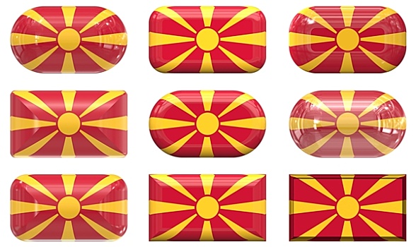 玻璃,扣,旗帜,马其顿