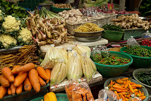 健康,有机,蔬菜,湿,市场