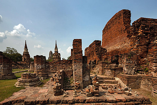 遗址,寺院,玛哈泰寺,大城府,泰国,亚洲