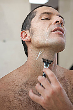 男人,剃,浴室
