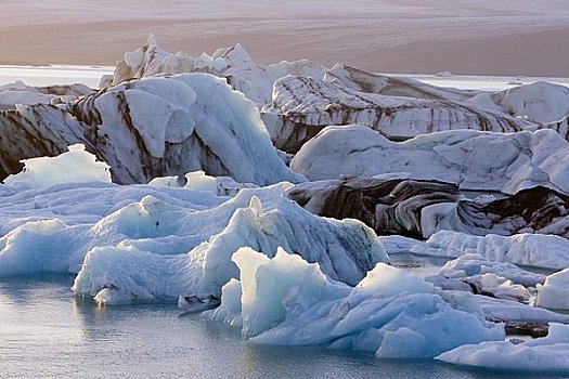 冰山,漂浮,泻湖,下方,杰古沙龙湖,冰岛