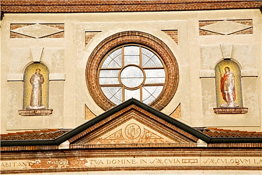 圆花窗,意大利,伦巴第,砖,塔,瓷砖